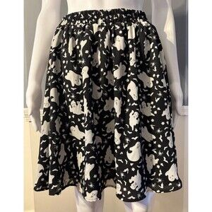 ModCloth Ghosts Spiders Black Whimsigoth 50s Halloween Fall Swing Skirt SZ M